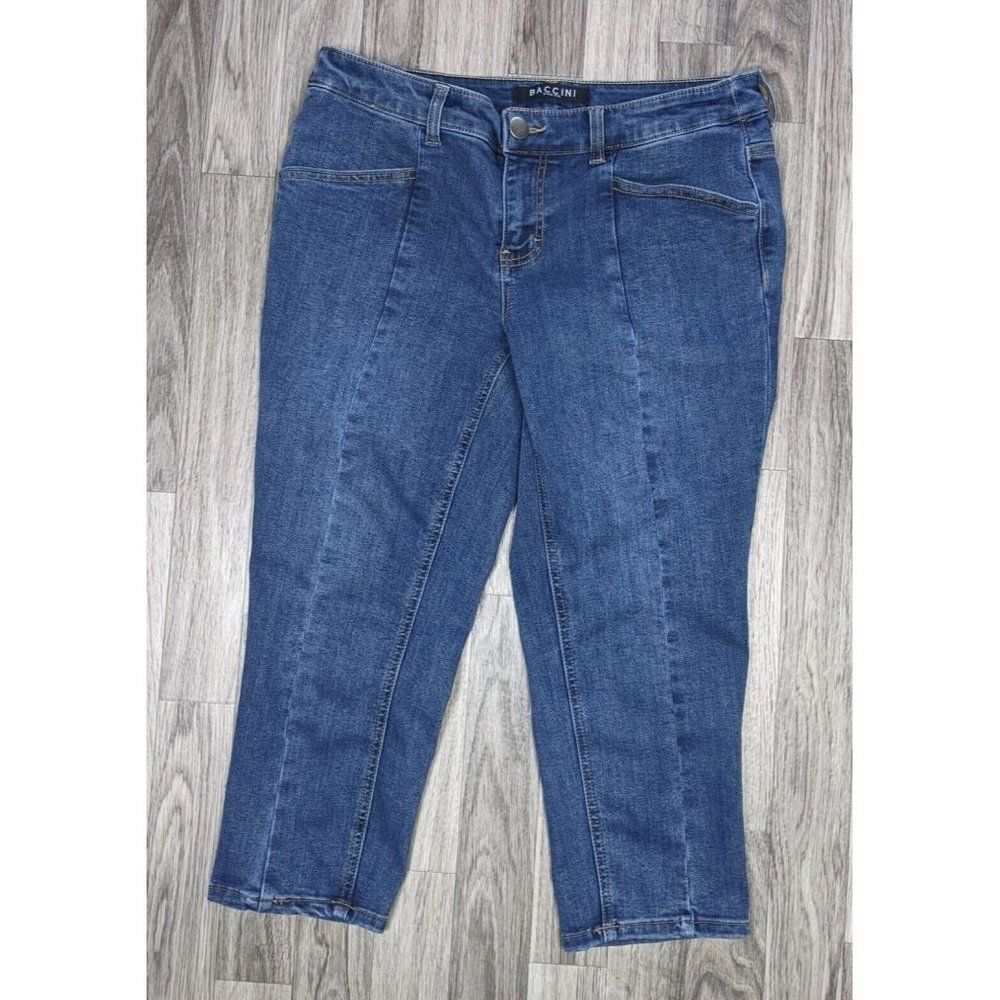 Baccini Womens Size 4‎ Pockets Stretchy Denim Capri Pants